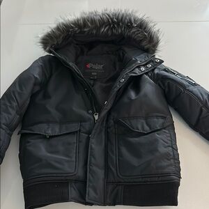 Pajar Black Puffer Jacket with Fur Hood Size 18